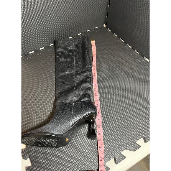 Free People x Vicenza Friday Fever Heel Boots Black Croc Size 37 US 6 - Picture 7 of 7